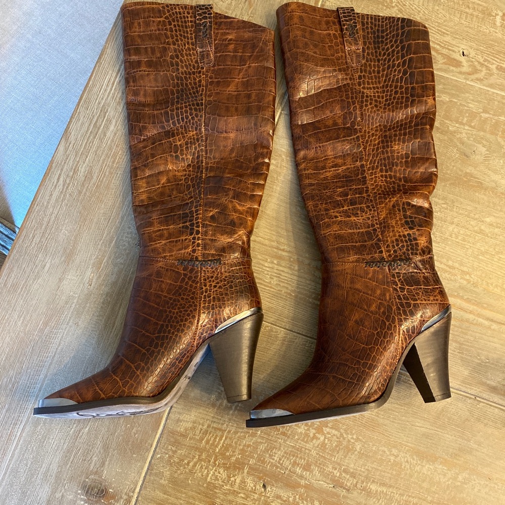 New Free people  leather snake metal tip